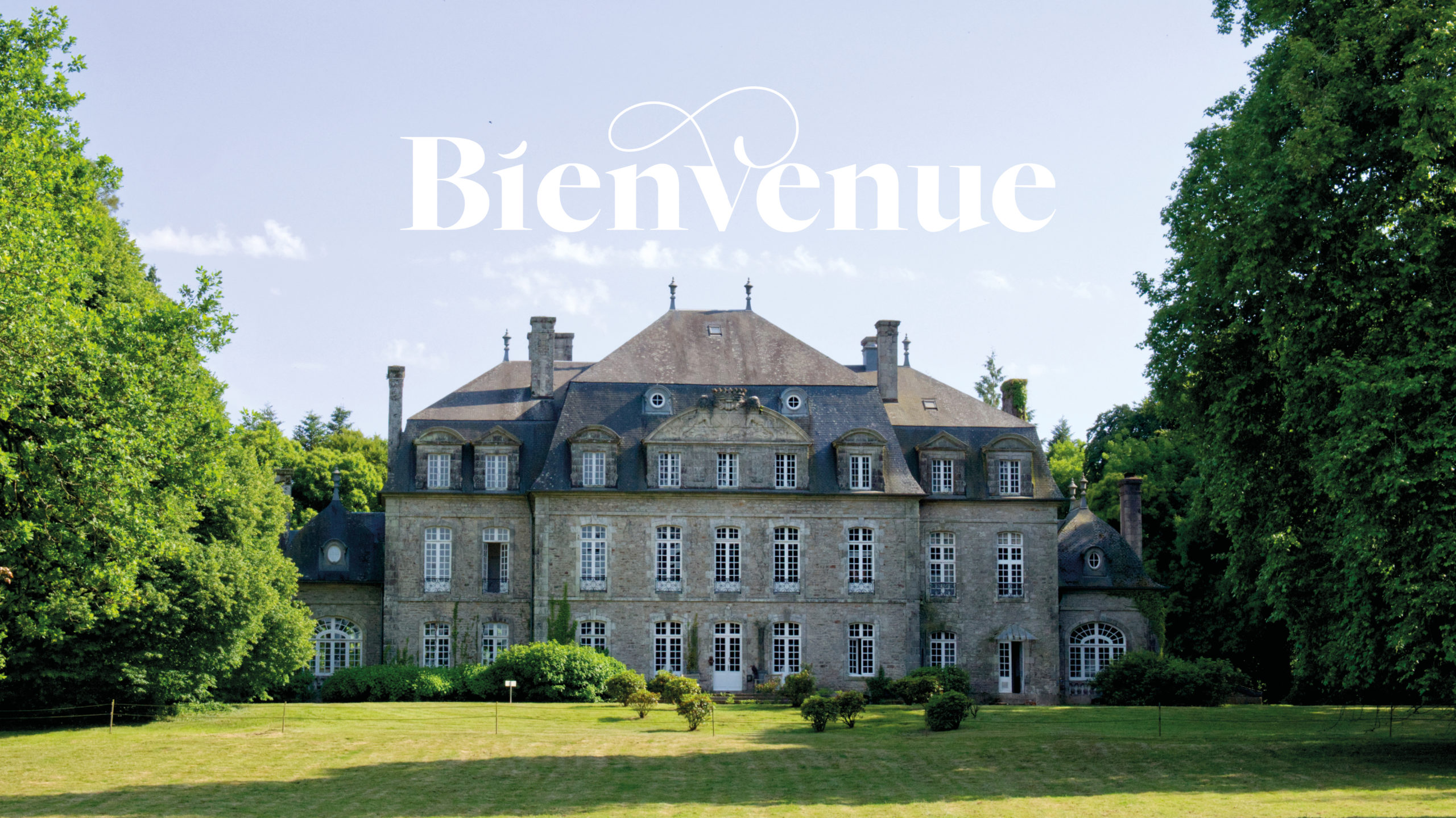 Lettrage de bienvenue pour l'identité château du launay à ploërdut