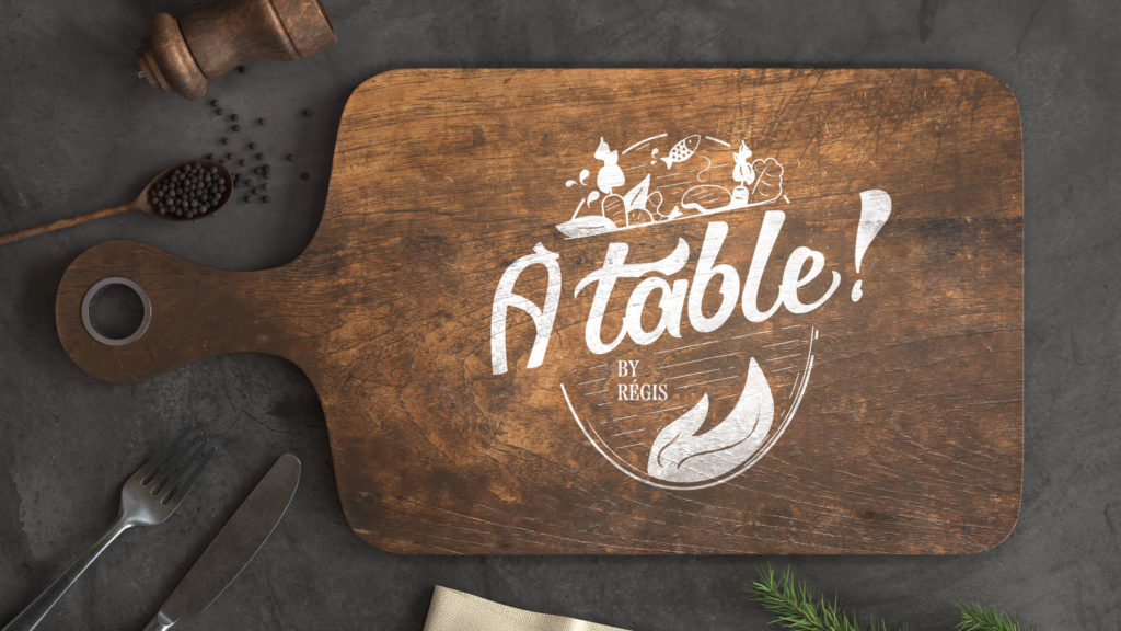 Création du logo badge illustré pour A table by régis
