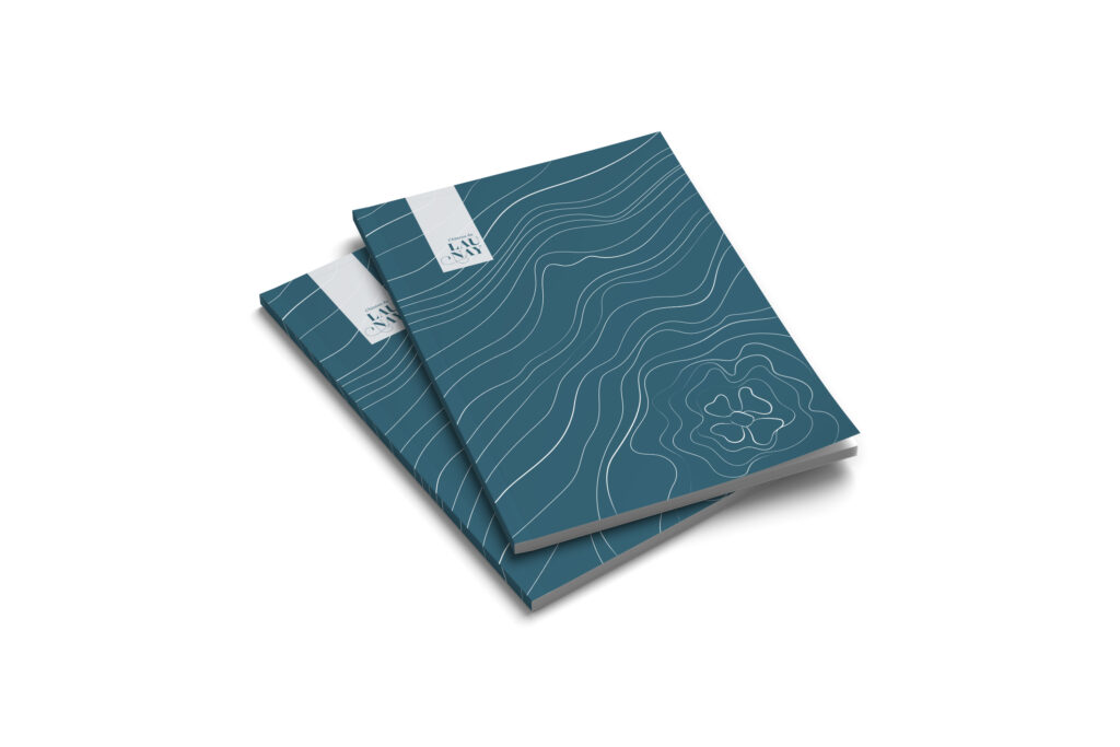 Motif sur carnets de notes personnalisés pour chambre d'hôtes par designer de l'écriture Céline Foissey Kahlie Nantes La Baule Bretagne